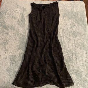 Ann Taylor Loft sleeveless patterned black slip dress